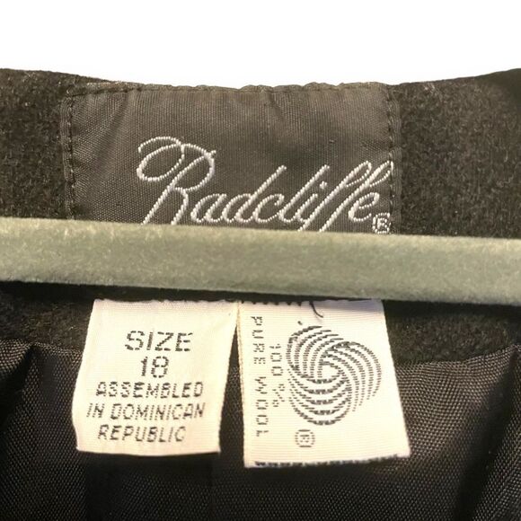 Vintage Radcliffe Black Collarless Wool Blazer - Picture 3 of 3